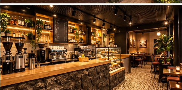 Concept visualization of finished café counter